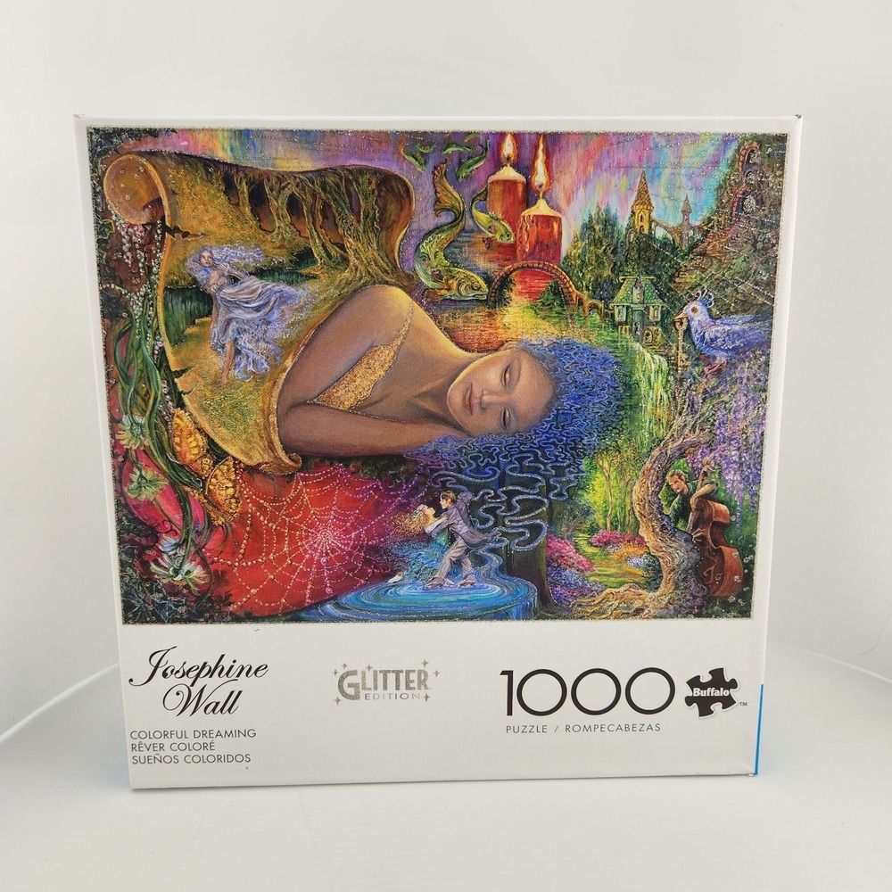 New Sealed Buffalo "Colorful Dreaming" J.Wall Glitter Edition 1000 pc puzzle